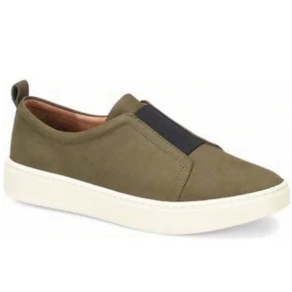 Sofft Shoes - SOFFT Womens Slip On Sneakers Olive Green‎ Leather Elastic Comfort Size 8.5